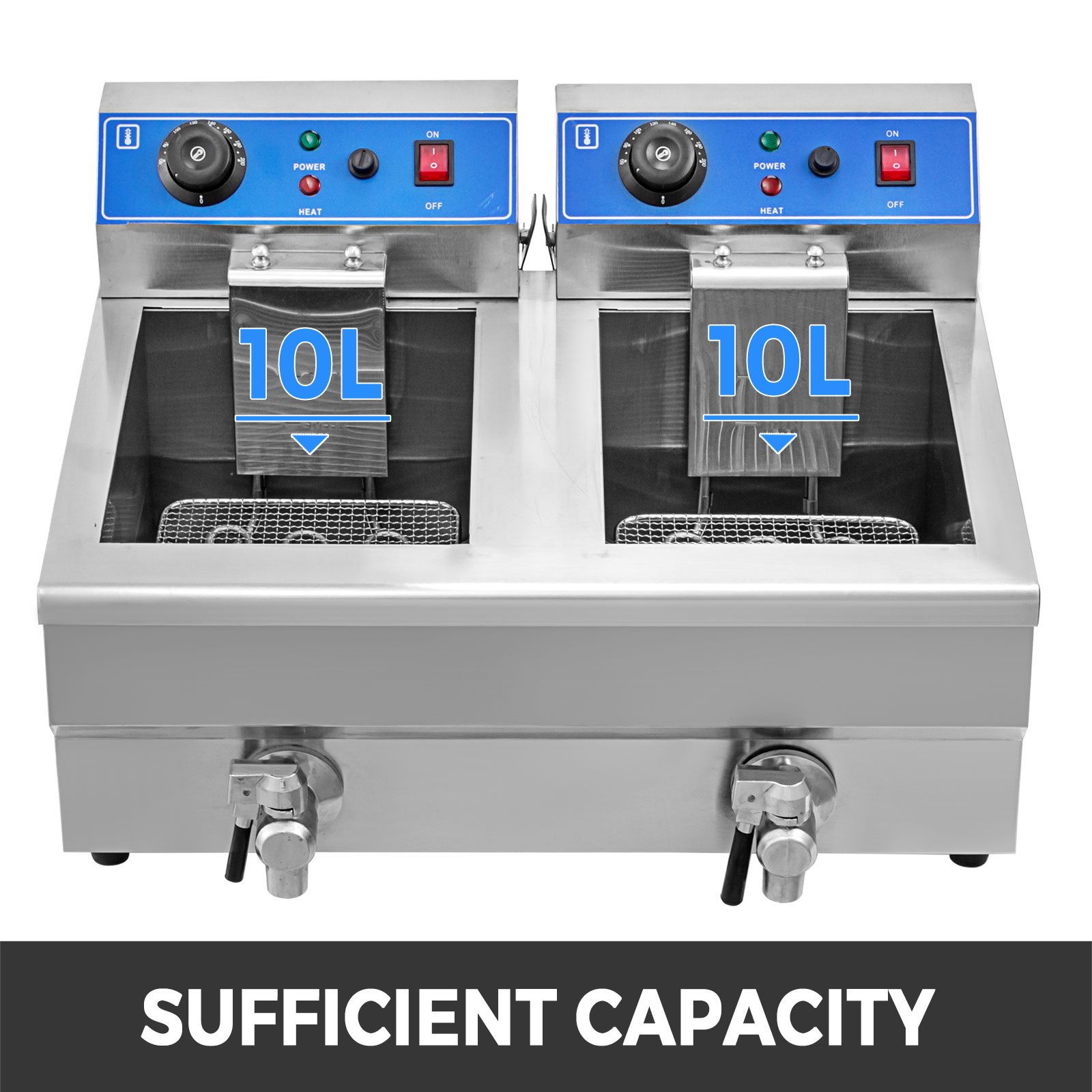 20L 8KW Friggitrice Elettrica Acciaio Inox Commerciali Ristoranti