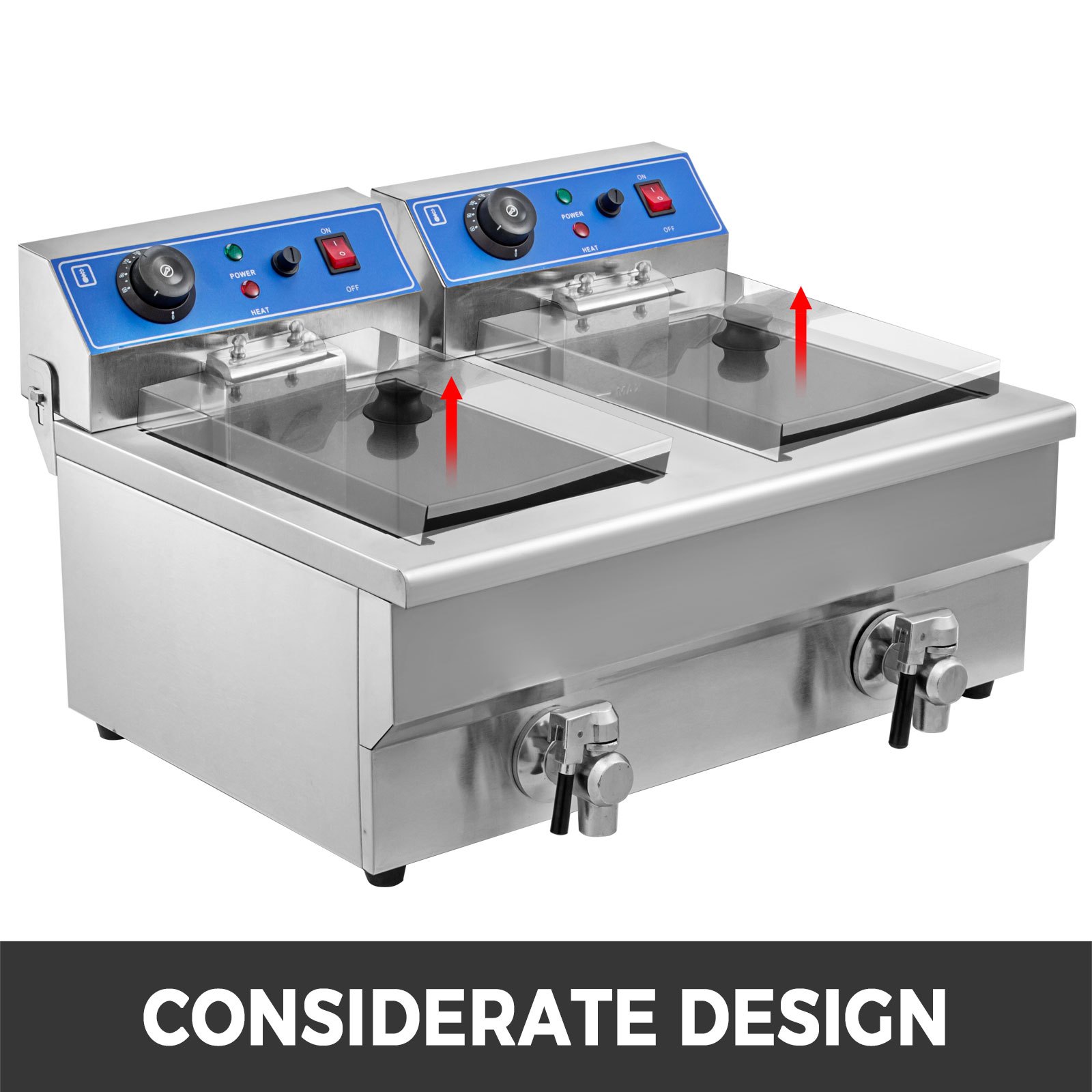 20L 8KW Friggitrice Elettrica Acciaio Inox Commerciali Ristoranti