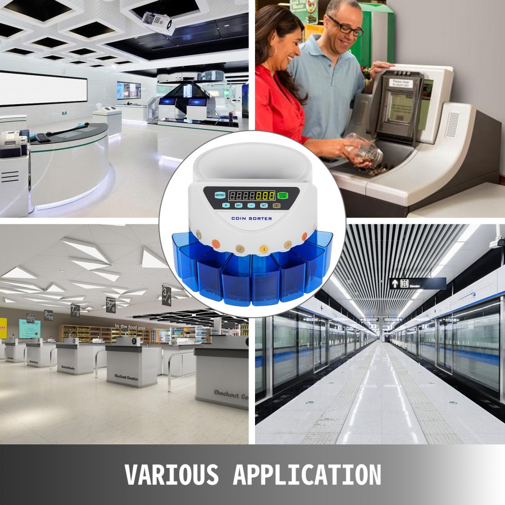 Vevor Macchina Per Il Conteggio Delle Monete 45w 300-500 Monete Schermo Lcd