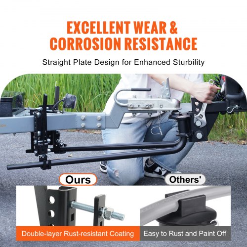 VEVOR Gancio di Distribuzione del Peso Carico 680 kg Sfera 58,7 mm Gambo 50 mm