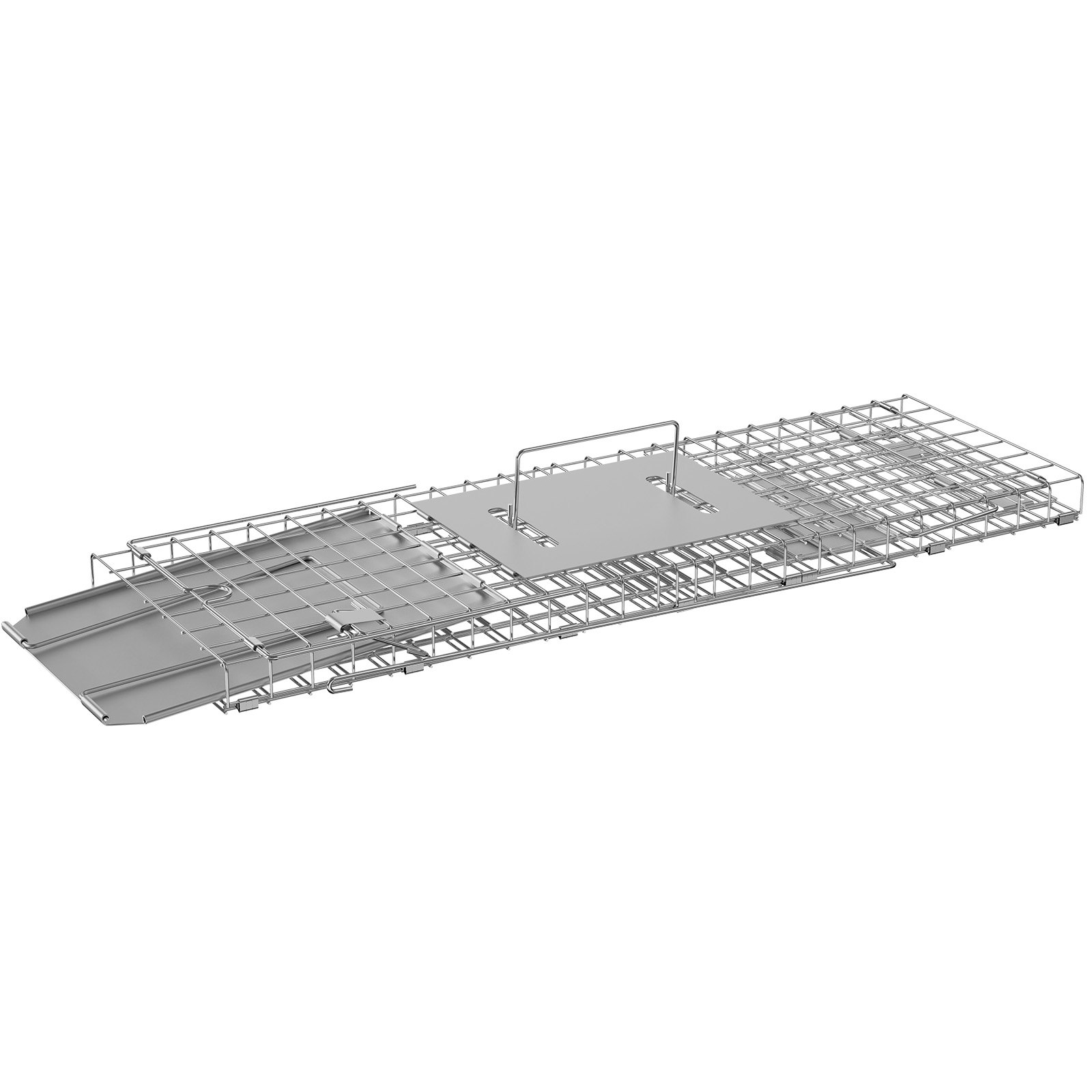 VEVOR Trappola Cattura Gabbia per Animali Piccoli in Ferro Zincato Dimensioni 610 x 203 x 203 mm, Gabbia Trappola per Animali Trappola Pieghevole Portatile, Trappola a Gabbietta per Cattura