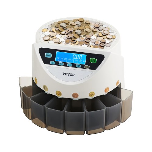 VEVOR Selezionatrice Monete 8 Tipi Europei con Schermo LCD Contiene 850 Monete