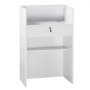 VEVOR Reception Desk, 60 cm Rectangular Front Counter Table, Modern Office Reception Desk with Drawer, Small Minimalist Retail Counter Table for Checkout, Lobby, Beauty Salon and Office, White
