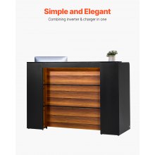 VEVOR Banco Reception da 1600 mm Tavolo da Banco Rettangolare Nero e Marrone
