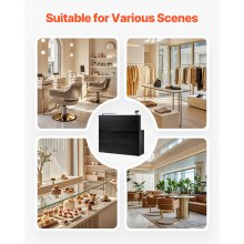 VEVOR Banco Reception 1400 x 800 x 1200 mm Tavolo da Bancone Frontale a L Nero