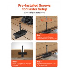 VEVOR Fissaggio Invisibile per Assi di Pavimentazione in Composito, 500 pezzi, Clip a T Fissaggi Nascosti in Plastica PP con Viti Metalliche, Compatibili con Assi di Spazio 5,5 mm Altezza 7 mm