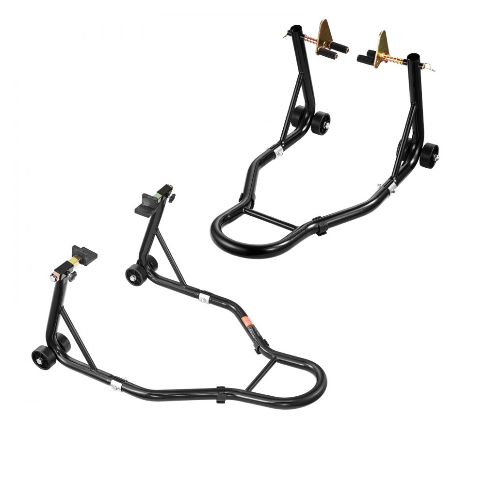 VEVOR Motorcycle Stand Lift, Front and Rear Mounting Stand, 50 kg Load Capacity Front Double Fork Stand, Rear U+L Fork Swingarm Coil Stand, Motorcycle Lift for Most Motorcycles