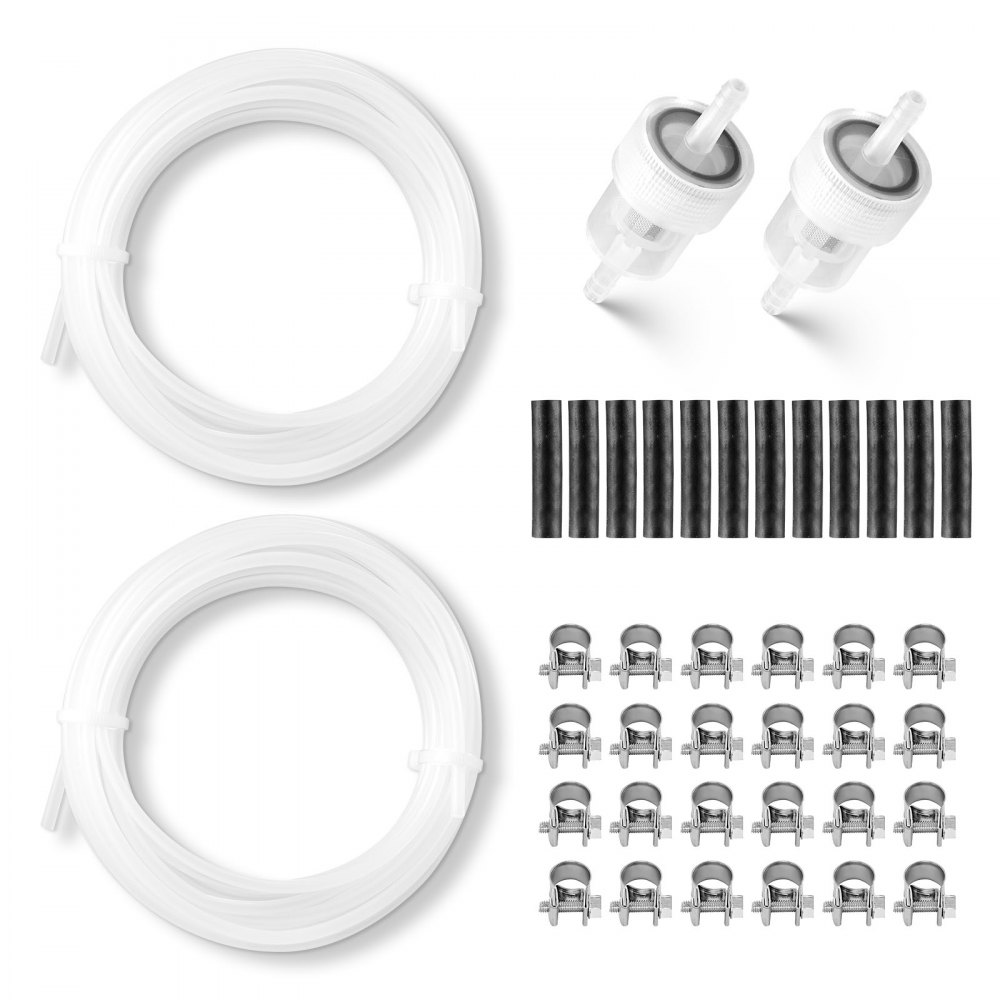 VEVOR Kit Tubo Carburante per Riscaldatore Diesel Lunghezza 5 m, Attrezzi per Parte di Ricambio per Riscaldatore da Parcheggio da 2 kW, 5 kW e 8 kW, Tubi, Filtri, Clip, Utensili Riscaldatori Auto