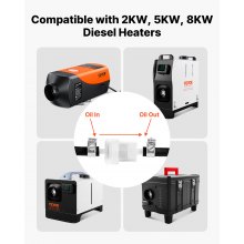 VEVOR Kit Tubo Carburante per Riscaldatore Diesel Lunghezza 5 m, Attrezzi per Parte di Ricambio per Riscaldatore da Parcheggio da 2 kW, 5 kW e 8 kW, Tubi, Filtri, Clip, Utensili Riscaldatori Auto
