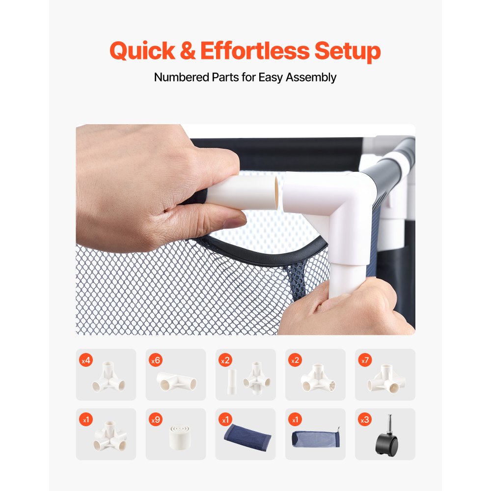 VEVOR Cestino Portaoggetti Galleggiante per Piscina 120x77x86,5 cm Contenitore Portaoggetti in Rete a Bordo di Piscina con Ruote per Galleggianti Giocattoli Attrezzatura, Telaio in Plastica