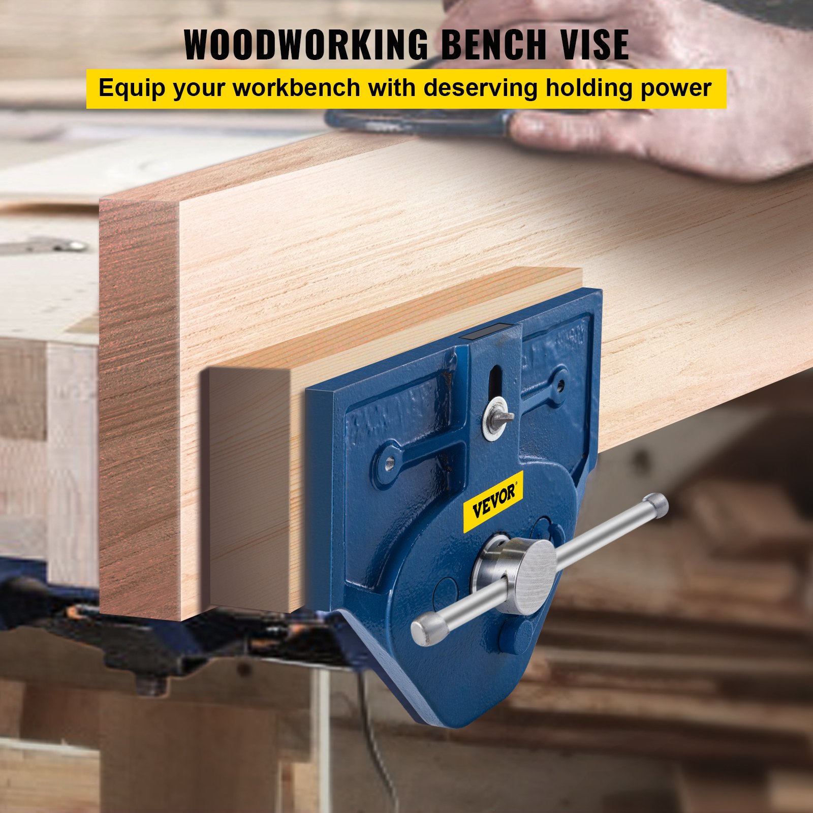 VEVOR Morsa per Legno 180 mm, Morsa da Falegname 485 x 180 x 196 mm, Strumento in Ghisa per Falegname, Utensili di Falegname, Morsa da Banco Falegname Uso per Casa, Attrezzature, Lavorazioni di Legno