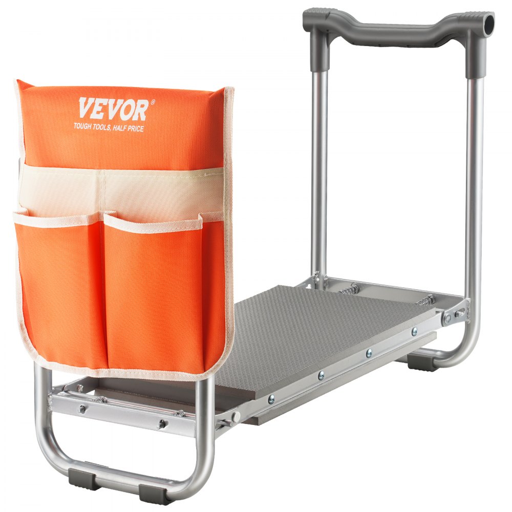 VEVOR Sgabello da Giardino Cuscino in EVA 250 mm Panca da Giardinaggio Pieghevole max. 150kg di Carico, Seduta Panca Pieghevole Portatile da Giardino Uso Versatile Borsa per Attrezzi per Giardinaggio