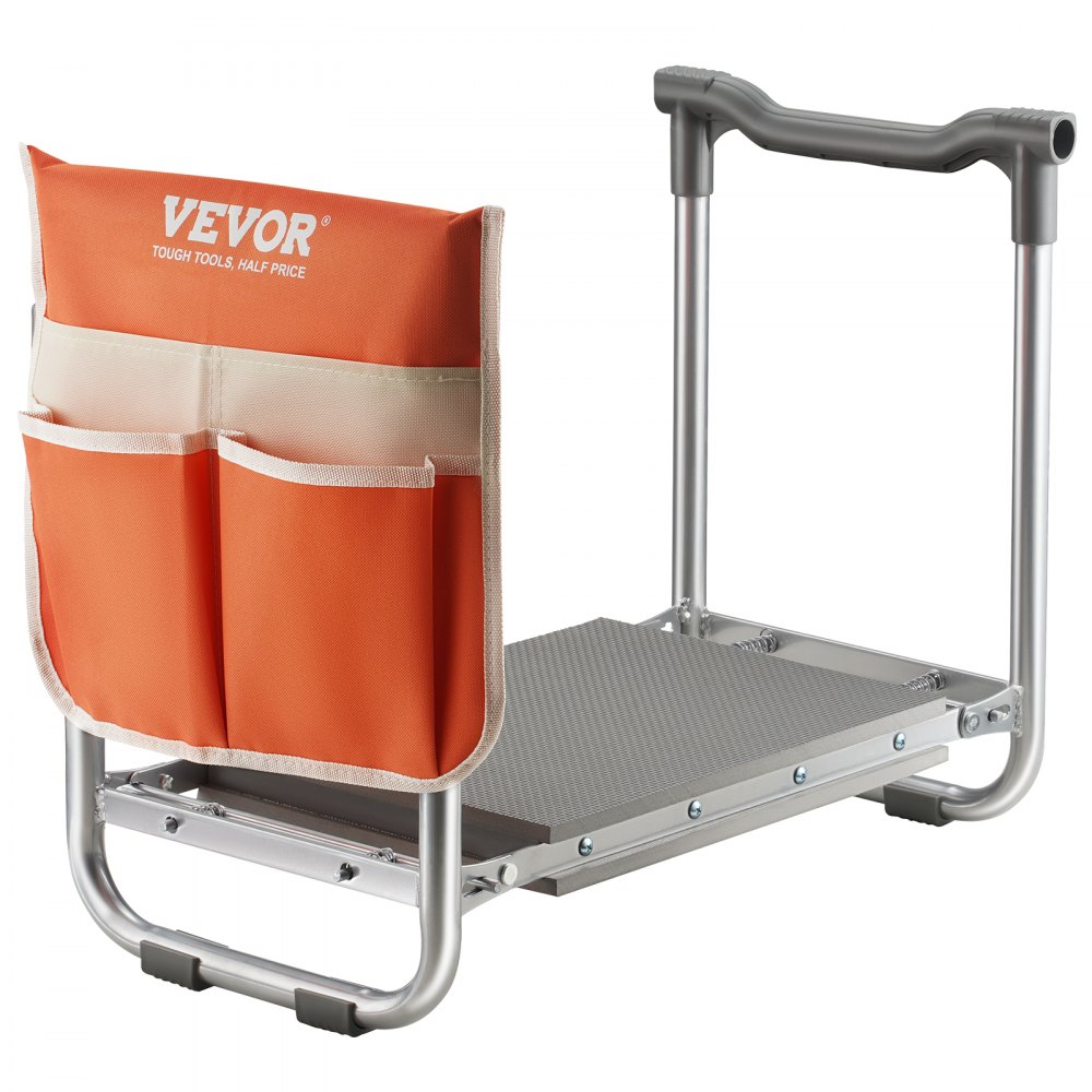 VEVOR Sgabello da Giardino Cuscino in EVA 250 mm Panca da Giardinaggio Pieghevole max. 150kg di Carico, Seduta Panca Pieghevole Portatile da Giardino Uso Versatile Borsa per Attrezzi per Giardinaggio