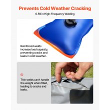 VEVOR Kit di Sacchi Zavorra per Copertura Piscina, Sacca di Pesi a Camera Singola da 2,4 m, 4 pezzi di Tubi Angolari Utensili per Telo Piscina con Tappo Anti-perdite, per Copertura Invernale, Blu