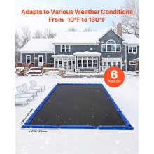 VEVOR Sacca di Zavorra per Telo Copertura Piscina, Confezione da 6 pezzi, 1210 x 220 mm, Tubolari in PVC per Protezione Copertura Invernale per Piscina Interrata, Sacche Zavorra, Blu