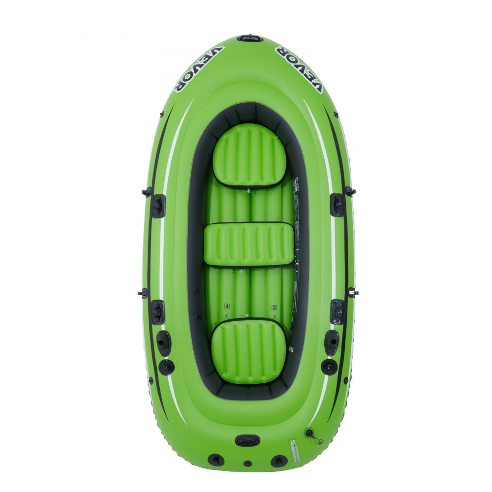 VEVOR Barca Gonfiabile, Barca da Pesca Gonfiabile per 5 Persone, Remi in Alluminio da 45,6", Pompa ad Alto rendimento, Portacanne da Pesca e 2 Sedili