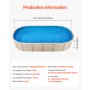 VEVOR Oval Pool Liner, 500 x 300 x 120 cm, Inner Liner, Replacement Liner, Pool Liner, Standard Vinyl Liner, Wear-Resistant, for Above Ground Pools with 120 cm High Walls, Solid Color