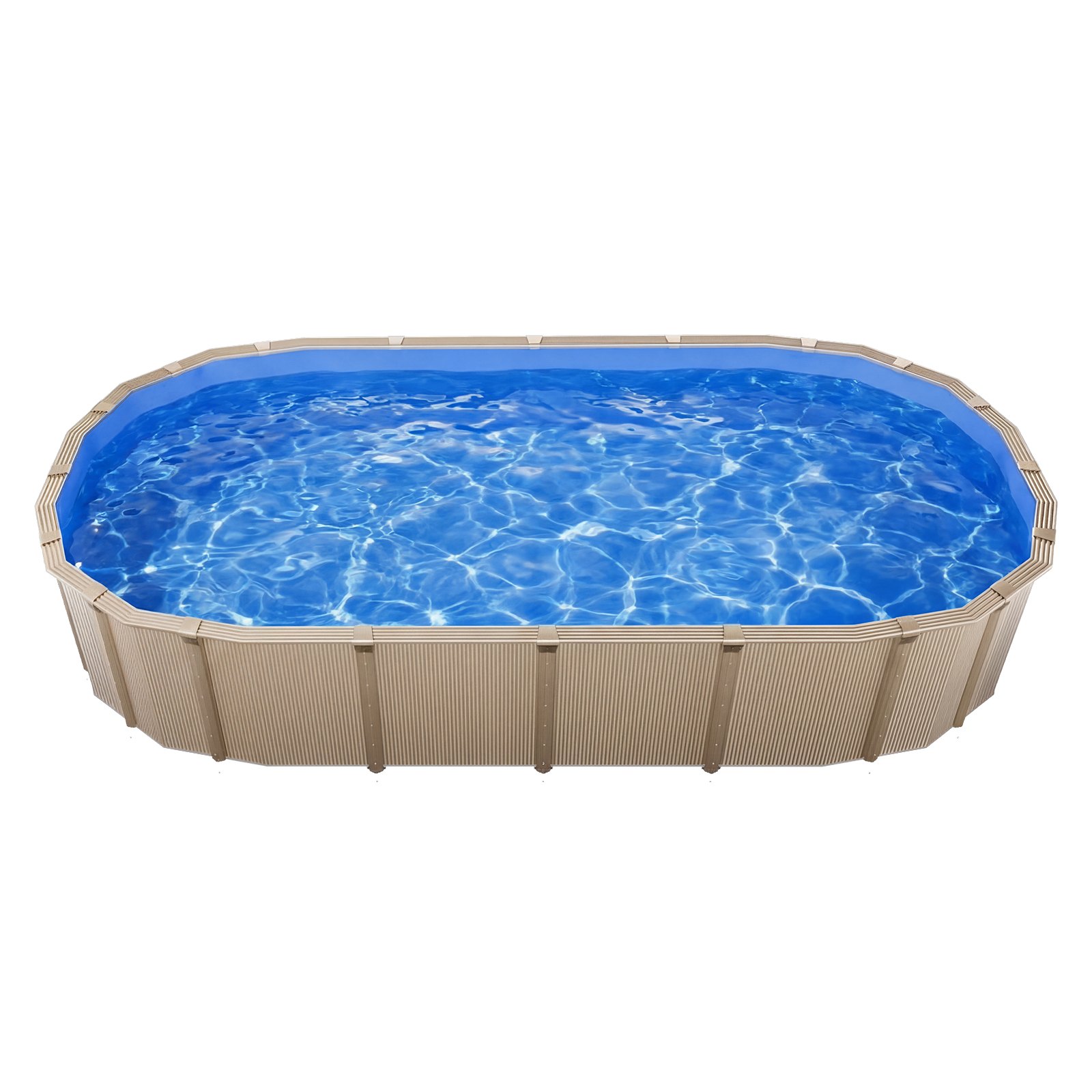 VEVOR Liner per Piscina Ovale 375 x 610 cm con Bordo a Incastro, Rivestimento Interno in Vinile Spesso per Piscina Fuori Terra, Altezza Parete 120 cm, Installazione Facile con Toppe di Riparazione