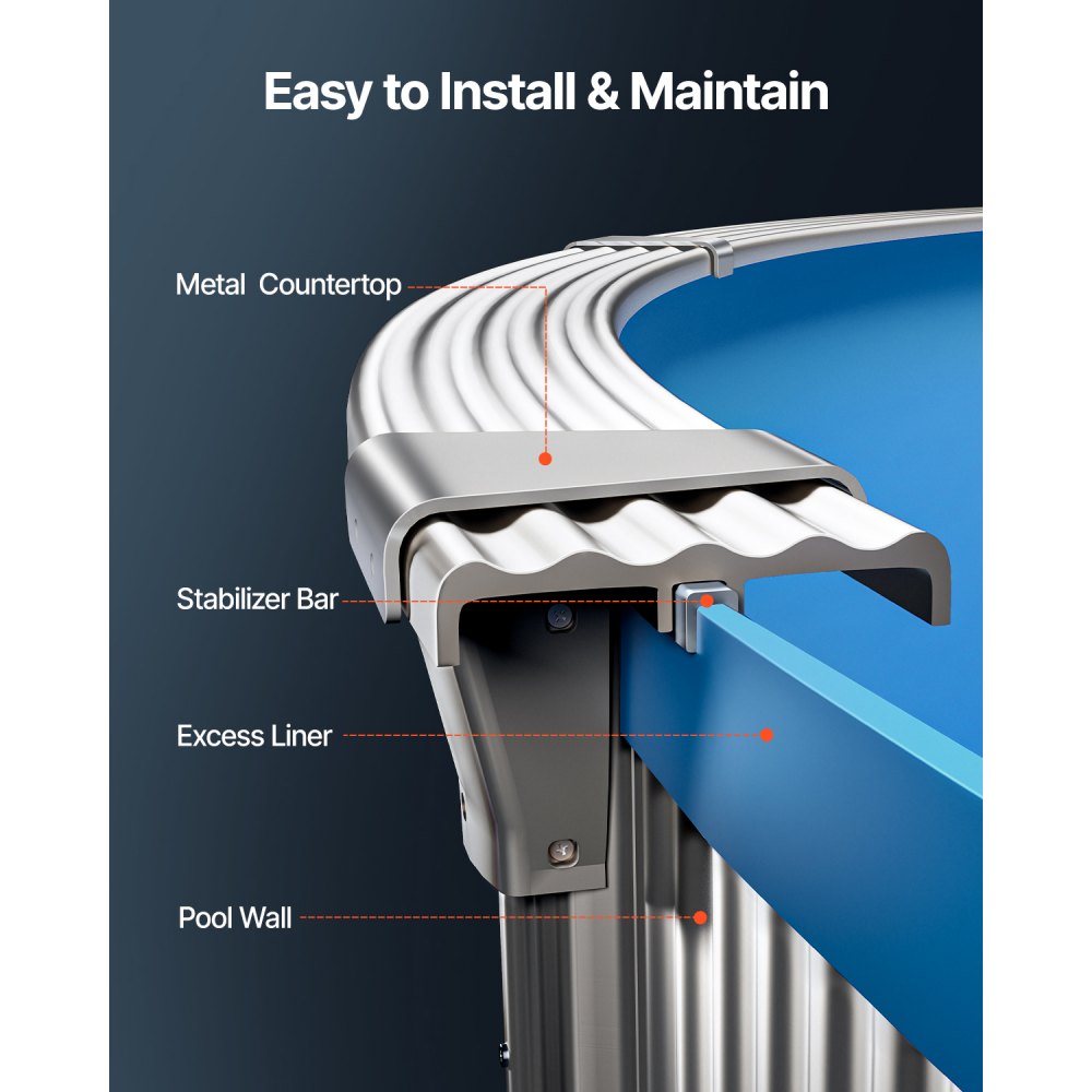 VEVOR Rivestimento per Piscina Ovale per Piscina 22 x 12,3 Piedi, Rivestimento Protezione per Pareti di Piscine Fuori Terra Altezza 52 Pollici Stile Unibead, Rivestimento Piscina in Materiale Vinile