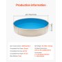 VEVOR Rivestimento per Piscina Rotonda per Piscina Diametro 15 Piedi, Rivestimento Protezione per Pareti di Piscine Fuori Terra 47 Pollici Stile Unibead, Rivestimento Piscina in Materiale Vinile