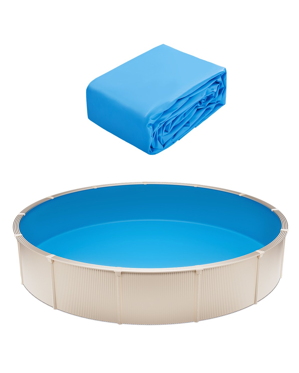 VEVOR Rivestimento per Piscina Rotonda per Piscina Diametro 18 Piedi, Rivestimento Protezione per Pareti di Piscine Fuori Terra 52 Pollici Stile Sovrapposto, Rivestimento Piscina in Materiale Vinile