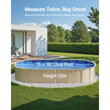 VEVOR Rivestimento Piscina Fuori Terra Ovale in Vinile 15x30 Piedi Ganci Unibead