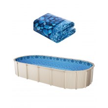 VEVOR Rivestimento Piscina Fuori Terra Ovale in Vinile 15x30 Piedi Ganci Unibead