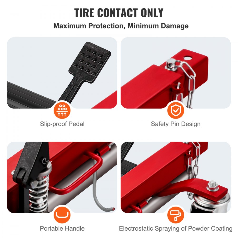 VEVOR Sollevatori per Ruote Auto Wheel Jack Idraulico per Auto da 1500 Libbre, Carrello Posizionatore per Parcheggio per Spostare Auto, Camion, Rimorchi, Barche, Trattori, Fuoristrada, Motociclette