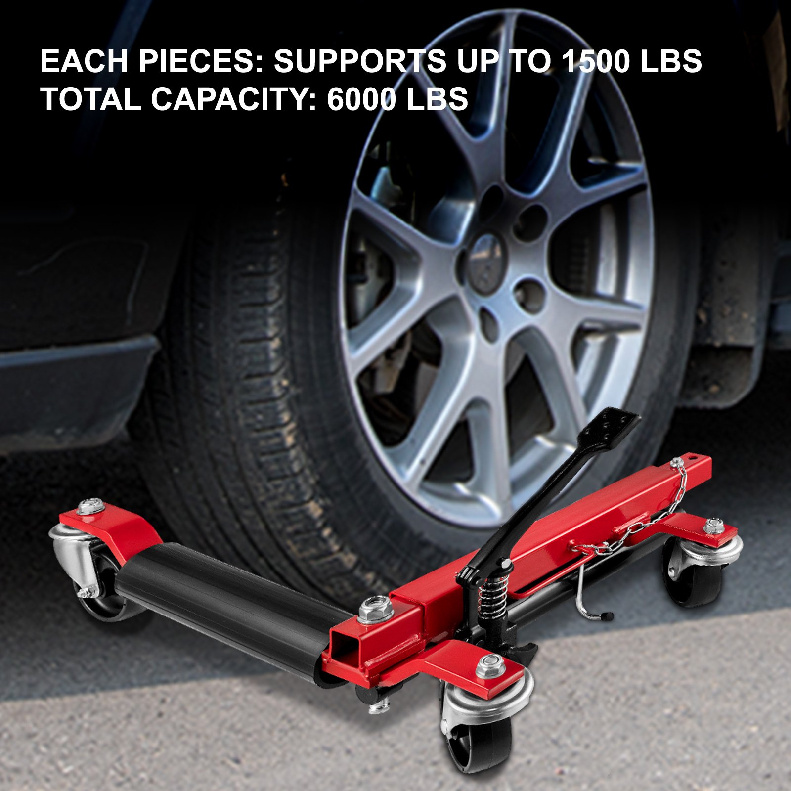 Vevor Carrelli Sposta Auto 4 Pezzi Carrello Posizionatore Per Parcheggio Veicoli