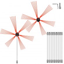 VEVOR Spazzacamino da 10M con 10 Canne in Nylon per Pulizia Camino Stufa Uso Domestico, Set Spazzole per Camino Stufa Kit Pulizia Camino Spazzola Camino Facile da Collegare con 10 Aste con 2 Testina