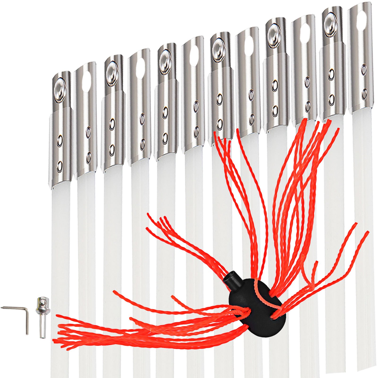 Spazzacamino 12 M 39 Piedi Set Di Spazzole Per Camino Kit Pulizia Camino