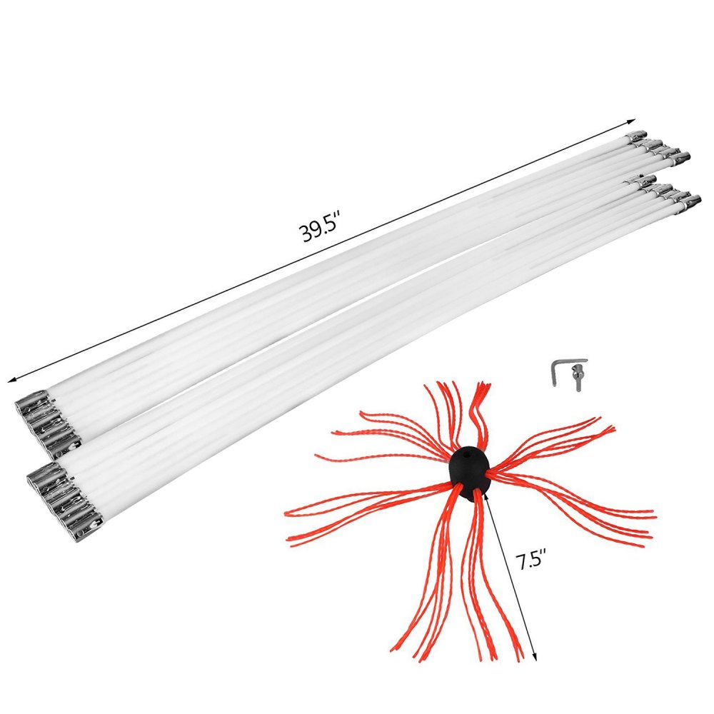 Spazzacamino 13m 43piedi Set Di Spazzole Per Camino Kit Pulizia Camino
