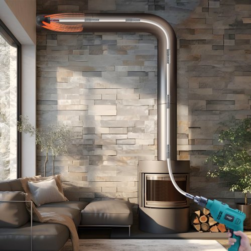 Spazzola Camino Con Aste Flessibili In Nylon, Kit Di Pulizia Per - Foto 5