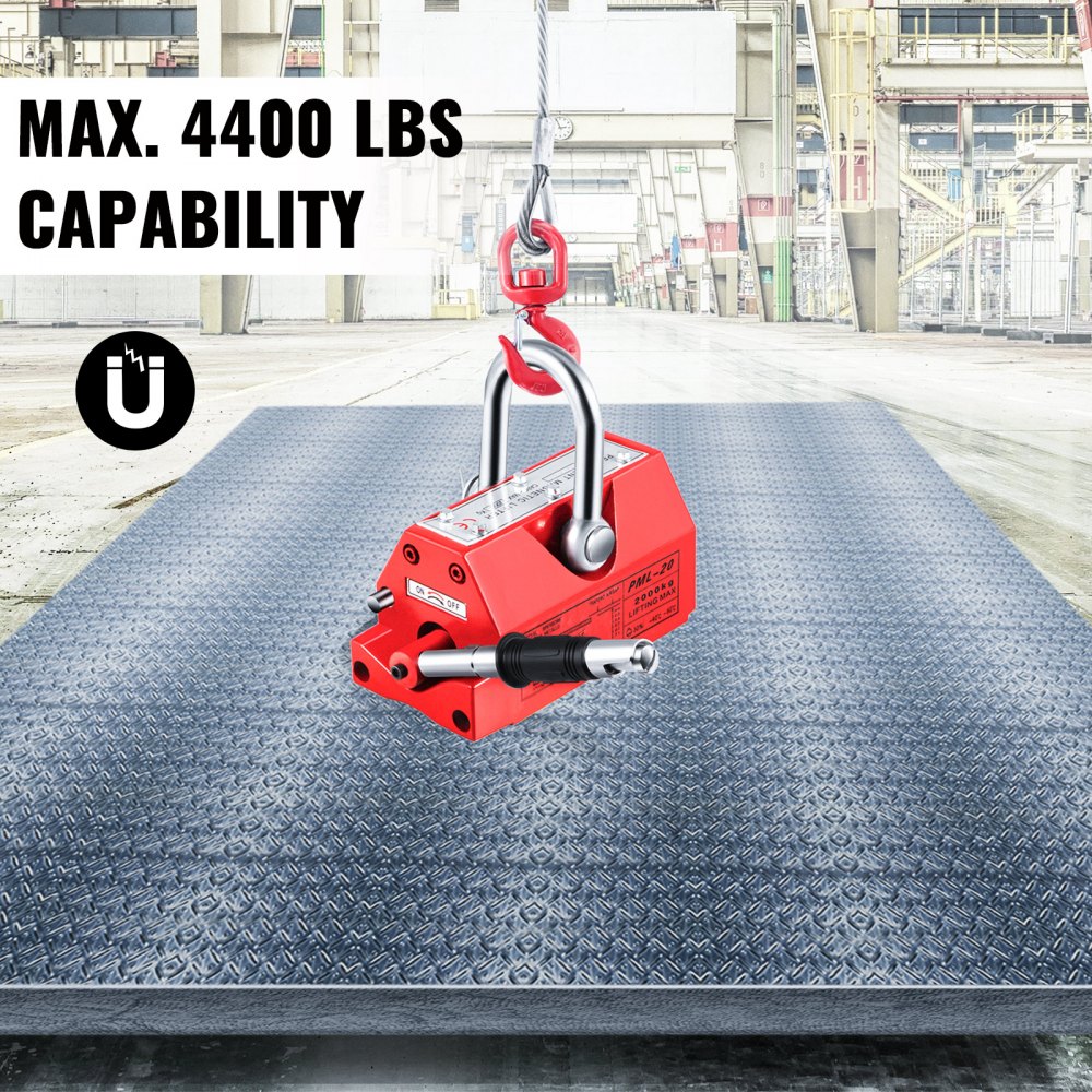 Vevor Sollevatore Magnetico 2000kg In Rosso Magnete Di Sollevamento In Ferro