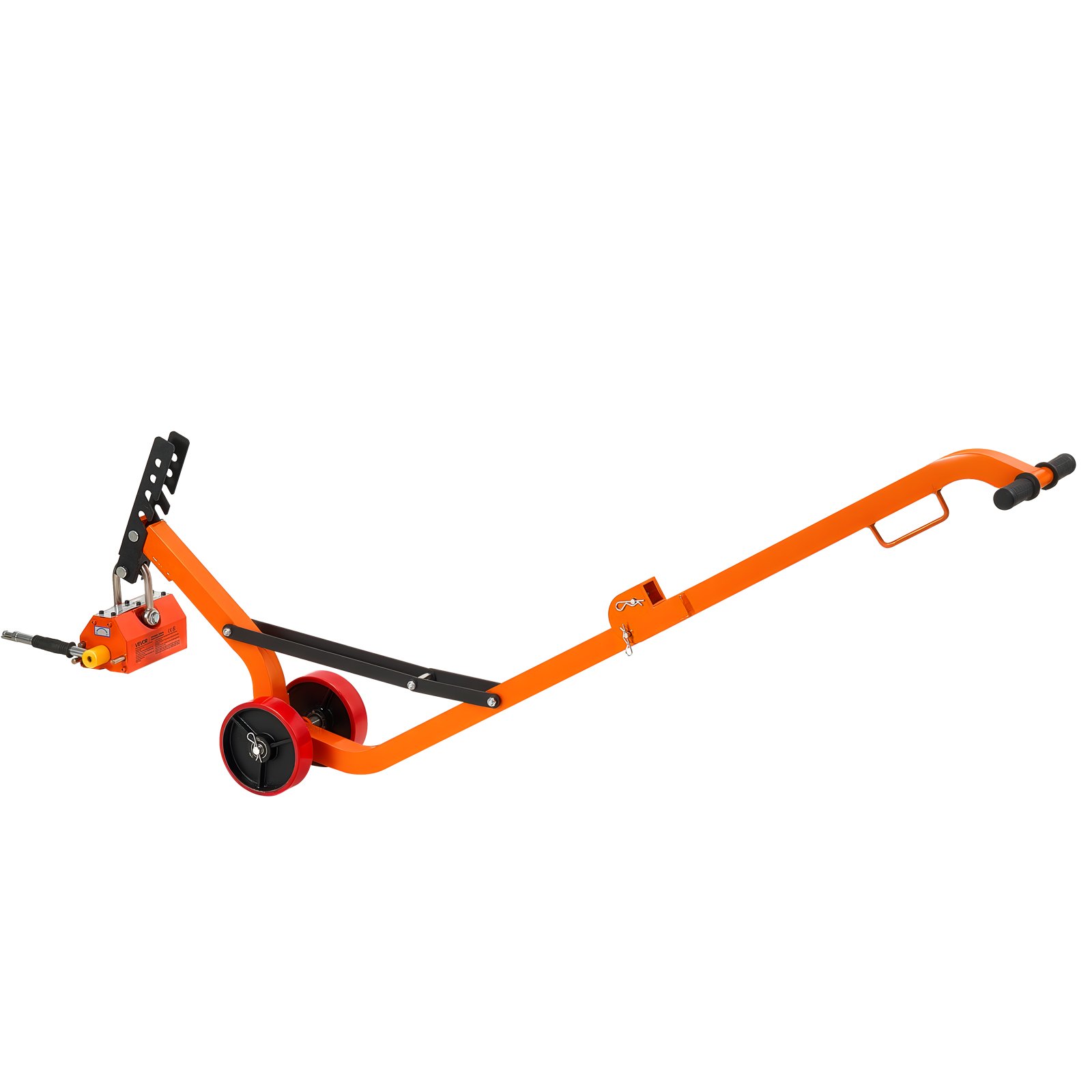 VEVOR Sollevatore Magnetico per Lastre, Capacità di 600 kg, Carrello in Acciaio con Sollevamento Magnetico e 2 Ruote, Maniglia Regolabile, Neodimio N42, Pieghevole per il Sollevamento di Tombini