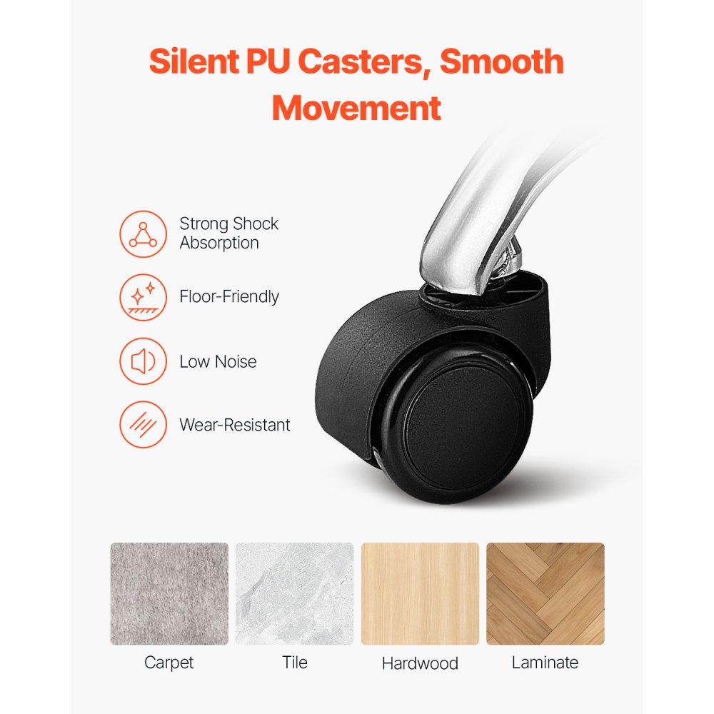 VEVOR Sgabello Girevole, Capacità  di Peso 204 kg, Sgabello Girevole Rotondo in Pelle, Ispessita Regolabile in Altezza, Sgabello con Cuscino Spesso per Salone, Spa, Massaggi, Clinica, Nero