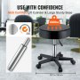 VEVOR Sgabello Rotondo Altezza Regolabile 460-605 mm Senza Schiena Capacità Carico Max. 181kg per Ufficio Salone Studio Parruccheria, Sedia a Rotella da Lavoro Girevole 500 x 500 x 460 mm per Ufficio