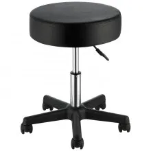 VEVOR Sgabello Rotondo Altezza Regolabile 460-605 mm Senza Schiena Capacità Carico Max. 181kg per Ufficio Salone Studio Parruccheria, Sedia a Rotella da Lavoro Girevole 500 x 500 x 460 mm per Ufficio