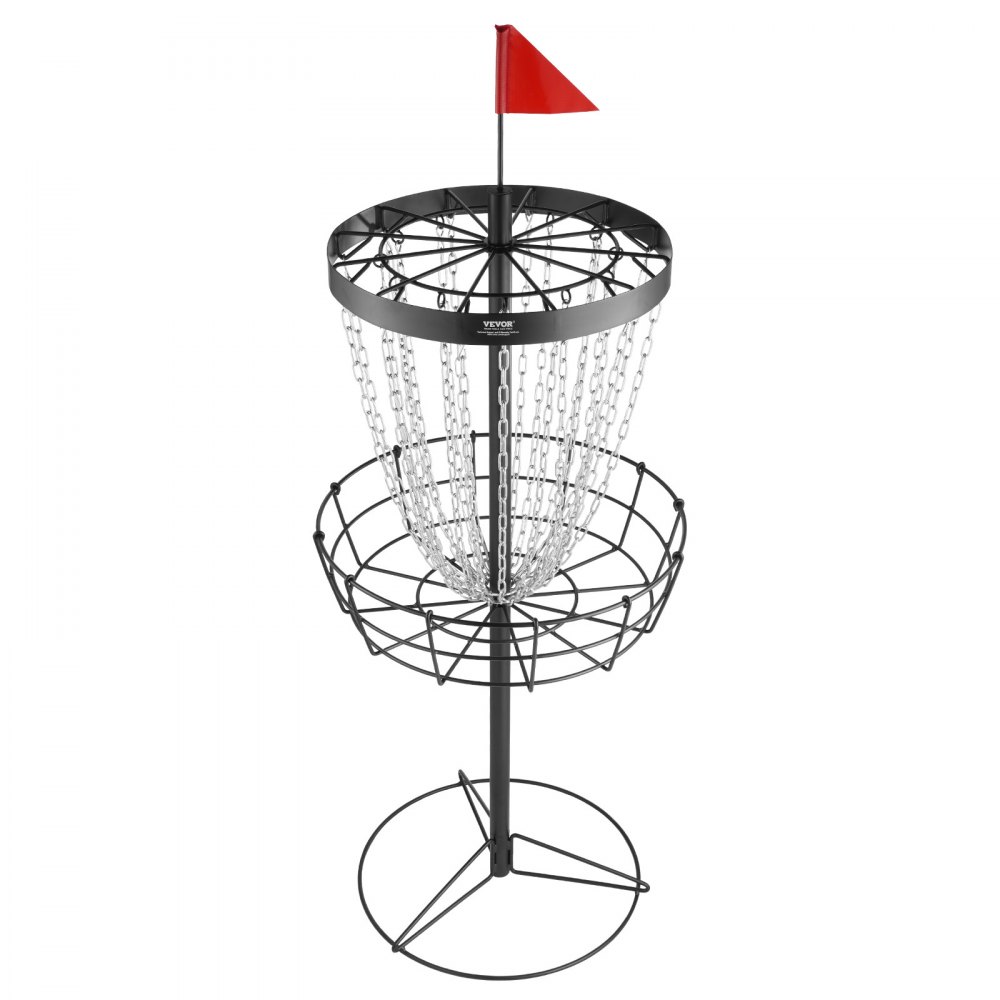 VEVOR Cestino Golf a Disco, Set Dischi di Golf con 24 Catene, Bersaglio da Golf a Disc Golf in Acciaio 8 mm, Cestino per Golf a Disco, Canestro Golf a Disco per Allenamento Attività Esterno, Nero