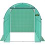 VEVOR Foil Greenhouse 3.7x2.1x2.1m Arched Roof Greenhouse Galvanized Steel Frame and PE Cover Cold Frame Greenhouse 6 Mesh Windows Green Mobile Foil Tunnel Ideal for Growing Vegetables and Flowers