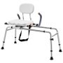 VEVOR Sliding Shower Chair, 180 kg Tub Transfer Bench for Bathtub with Swivel Seat, Shower Bench with Pivoting Arms and Backrest, Height & Width Adjustable for Handicap, Seniors, Elderly and Disabled