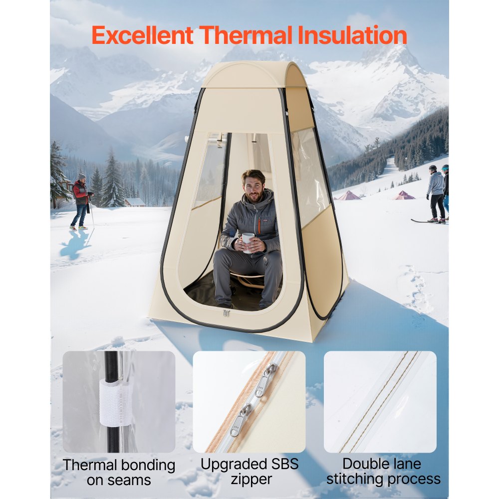 VEVOR Tenda Sportiva Pop-Up, a Bolle Trasparente da 120 x 120 cm per 1 Persona, Capsula Impermeabile per Esterni con Tappetino e Copertura Superiore, Tenda a Cupola Igloo da Giardino