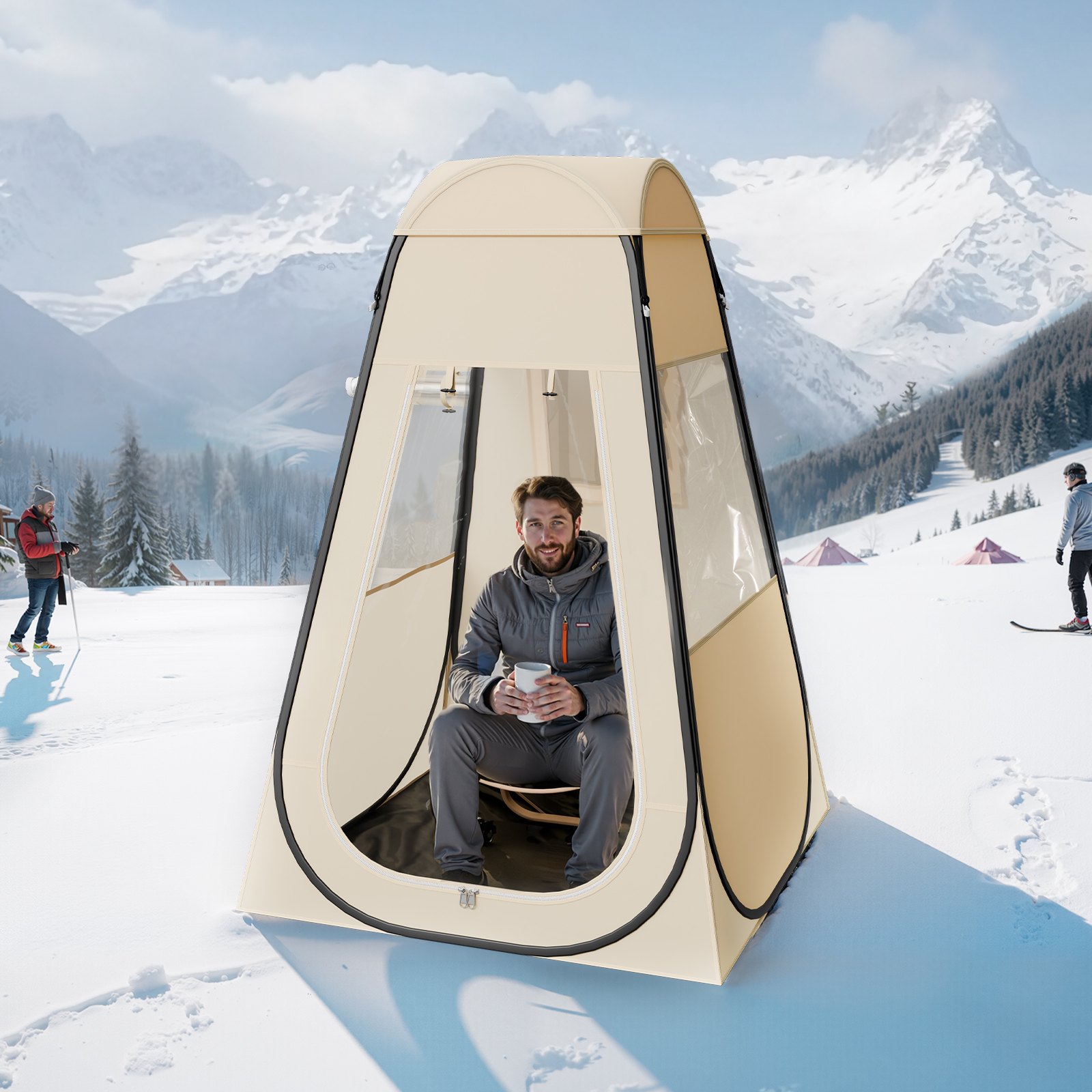 VEVOR Tenda Sportiva Pop-Up, a Bolle Trasparente da 120 x 120 cm per 1 Persona, Capsula Impermeabile per Esterni con Tappetino e Copertura Superiore, Tenda a Cupola Igloo da Giardino