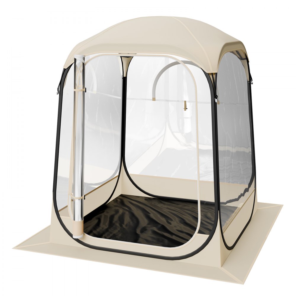VEVOR Tenda Sportiva Pop-Up, a Bolle Trasparente da 127 x 127 cm per 1 Persona, Capsula Impermeabile per Esterni con Tappetino e Copertura Superiore, Tenda a Cupola Igloo da Giardino
