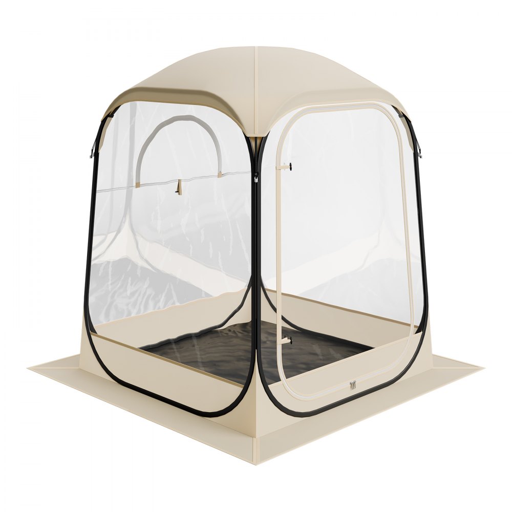 VEVOR Pop up Sports Tent, 1.27x1.27 m Clear Bubble Tent for 1 Person, Waterproof Outdoor Pod with Floor Mat & Top Cover, Garden Igloo Dome Tents Camping Shelter for Events Fishing Cheering