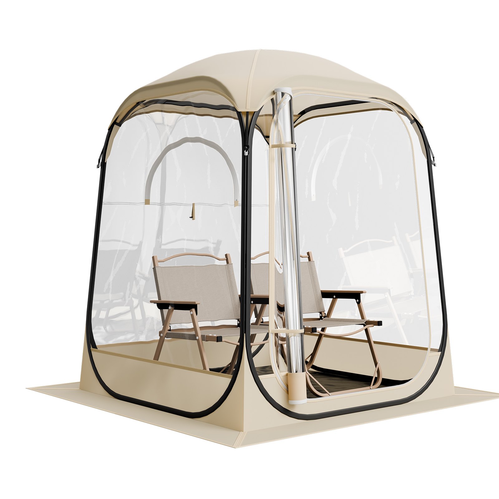 VEVOR Tenda Sportiva Pop-Up, a Bolle Trasparente da 127 x 127 cm per 1 Persona, Capsula Impermeabile per Esterni con Tappetino e Copertura Superiore, Tenda a Cupola Igloo da Giardino