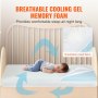 VEVOR Materasso per Bambini 610 x 965 x 80 mm Materassino per Culla Reversibile Traspirante, Materasso per Culla in Memory Foam Double-Face 2 Fodere Impermeabili, Materassino Culla per Neonati Bambini