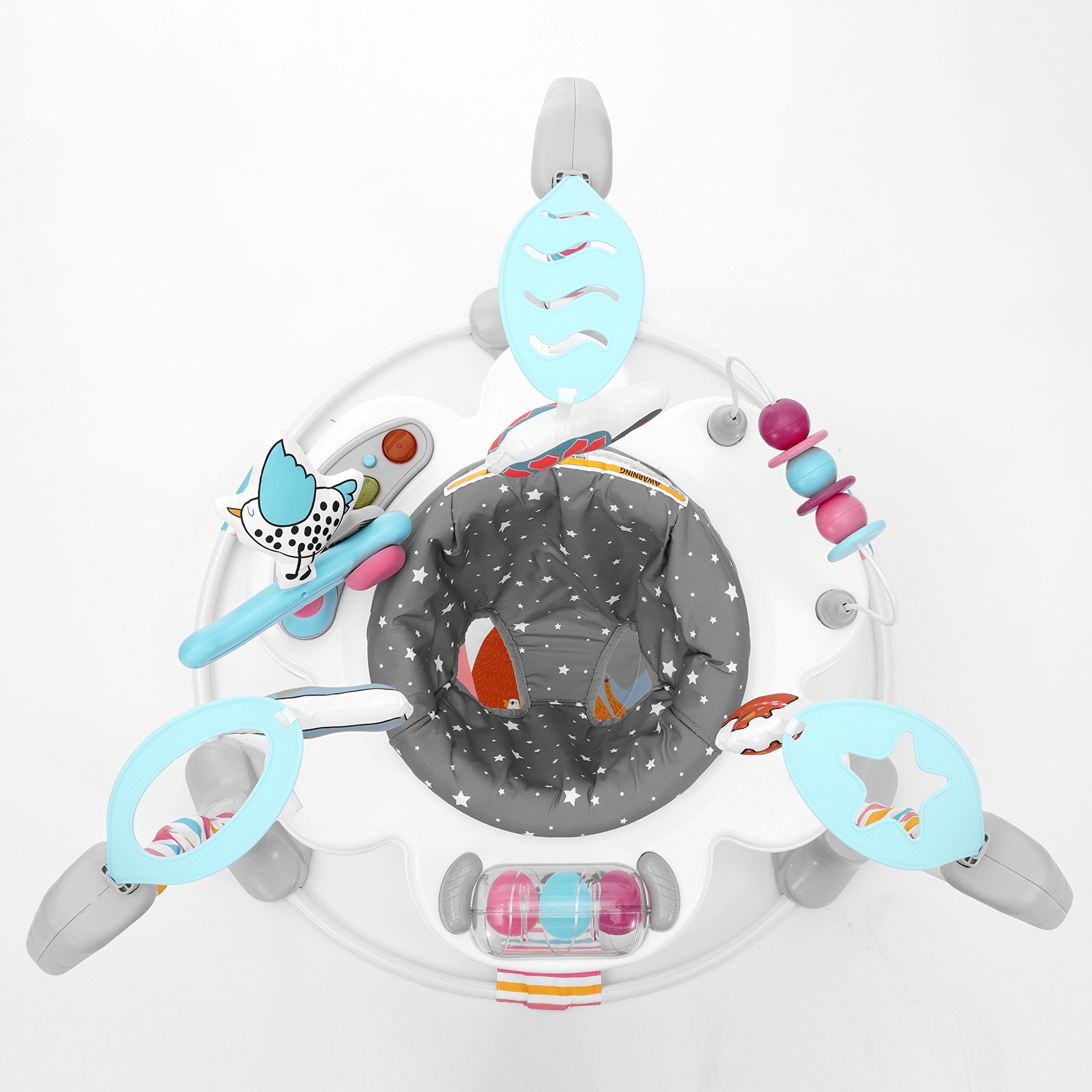 VEVOR Centro Attività per Bambini, Rotazione a 360°, Jumperoo per Bambini, Altezza Regolabile, Gioco di Seggiolino per Bambini Piccoli con Giochi per lo Sviluppo, Suono, Musica, Luci