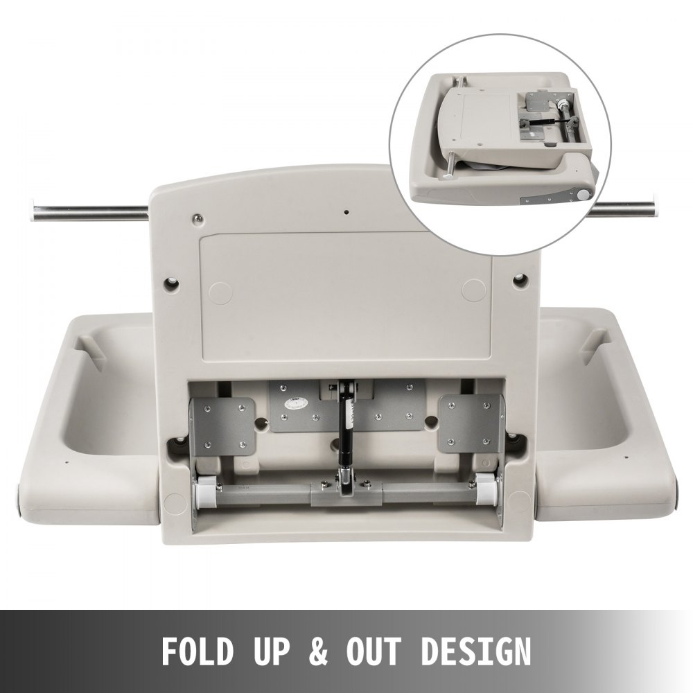VEVOR Fasciatoio per Bambino, Fasciatoio da Parete, Fasciatoio da Muro, Fasciatoio Pieghevole, Fasciatoio per Pannolini per Bambini, Capacità di Carico 15 kg, Colore Grigio