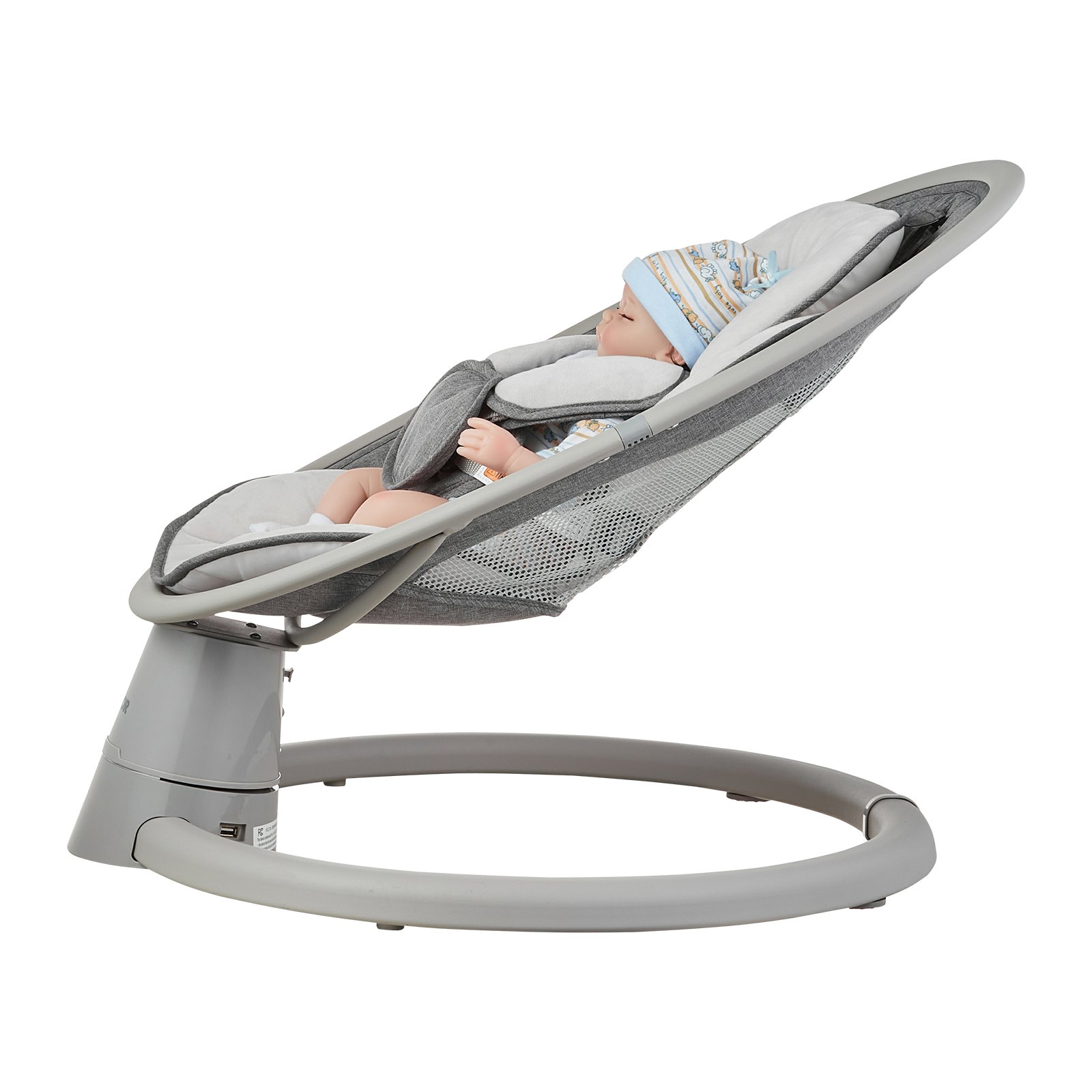 VEVOR Altalena a Dondolo per Bambini, 5 Velocità, Altalena Portatile per Neonati con Telecomando, Musica Bluetooth, 10 Ninne Nanne Preimpostate e Cintura di Sicurezza a 5 Punti, Capacità di Peso 9 kg